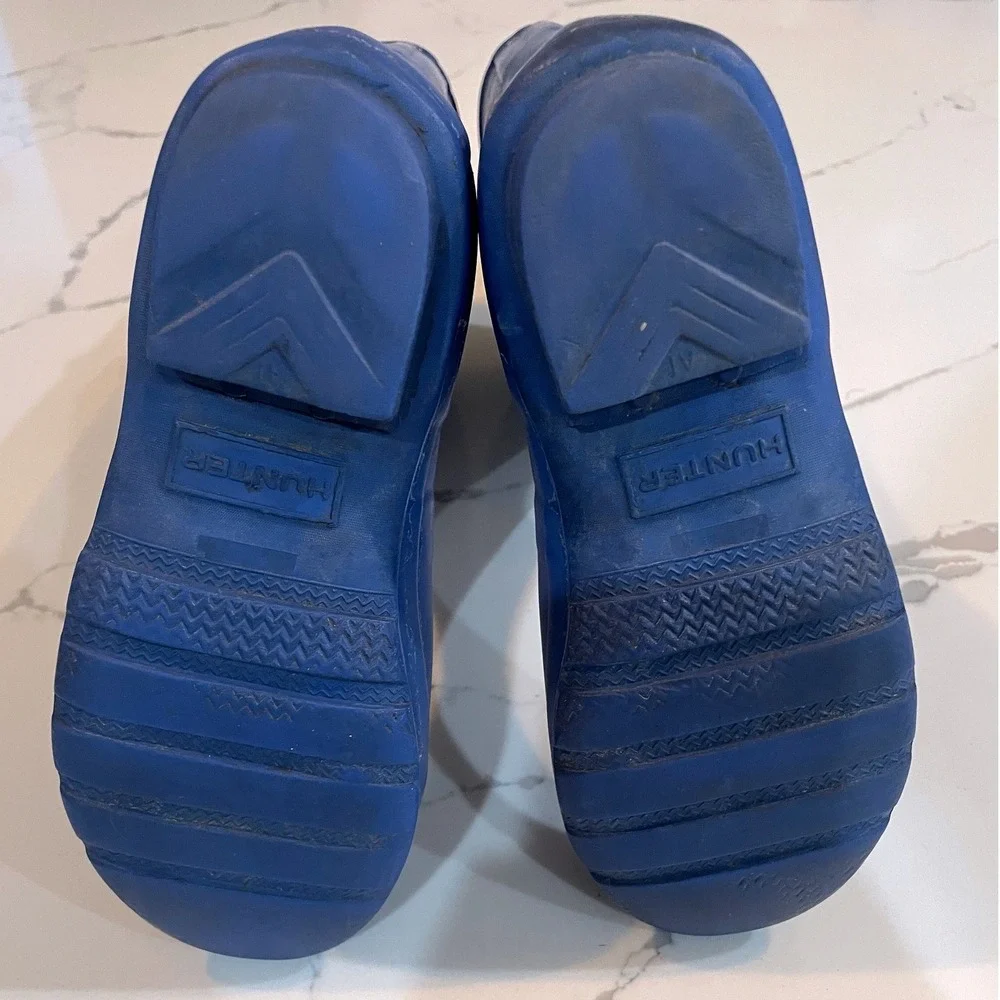 Hunter Original Kids Blue Rubber Rain Boots Waterproof Sz. 2 Muck Fall *See Cond